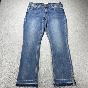 Dear John Depart Jeans Womens 30 Blue Med Wash Mid Rise Straight‎ Raw Hem 32x30